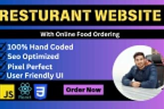 design a restaurant website with online ordering