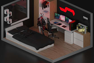 create and design a 3d room modeling