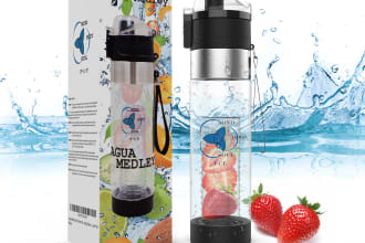make 3d juice bottle mockup, and unique 3d perfume design