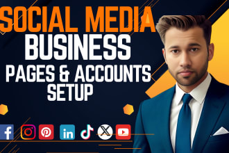 setup any social media business pages or accounts