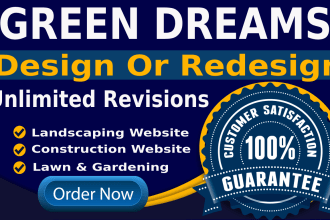 create or redesign lawn care, landscaping, construction, gardening  website