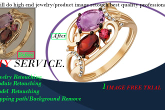 do jewelry retouch  background remove it professionally