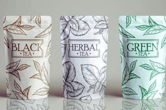 design premium coffee labels, pouch, bags, tea ,product packaging food packaging