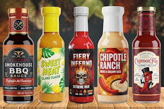 do label for sauce, spice, salsa, seasoning, rub, ketchup, mustard, jar, bbq