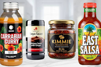 do label for sauce, spice, salsa, seasoning, rub, ketchup, mustard, jar, pouch