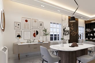 do modern interior design, living room, dining, kitchen