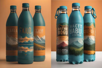 do label, logo for water, drinks, beverage, juice, sports drink, energy drink