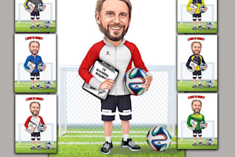 create custom coach caricatures for all types of coaches
