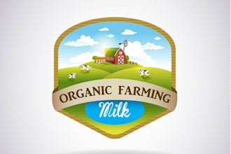 do premium vintage farm logo and label design