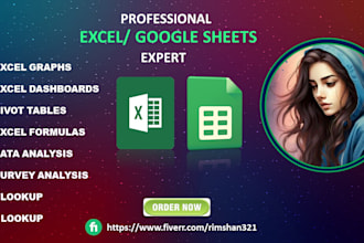 design excel or google sheets template with dashboard