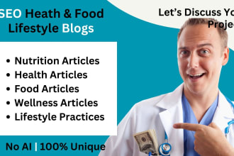 write SEO blogs on fitness wellness health and medical