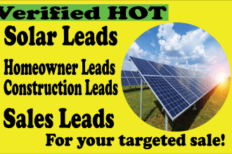 provide sales leads for solar leads and homeowner email leads list building