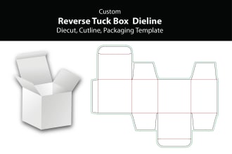 do custom packaging box dieline, cut lines template and die cut