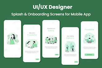 design splash screens and onboarding screens for mobile app