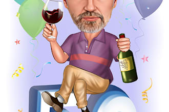 personalized birthday caricature gift for any age