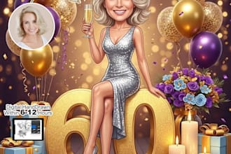 create a personalized birthday caricature gift for any age