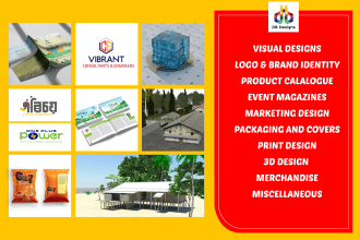 do any kind of designs, product catalogue, event magazines, tshirts