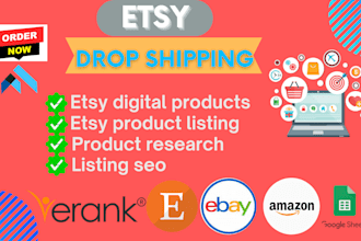 do esty drop shipping and list top selling product as VA