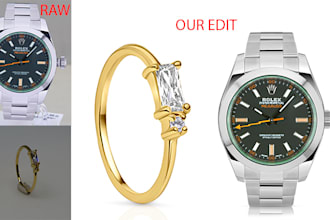 do background remove, watch, jewelry retouching, and product photo editing