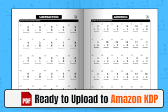 create math workbooks for KDP with book cover