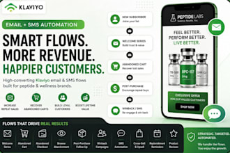 do klaviyo email and SMS automation to boost your peptide woocomerce store sales