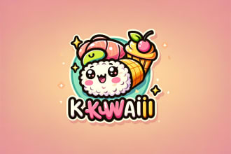 design a cute kawaii logo with exclusive license