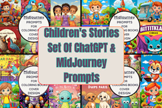 provide chatgpt and midjourney prompts for creative children stories