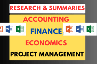 help in project management, economics, business, accounting and finance