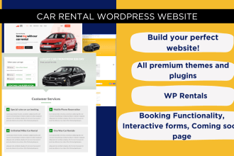 make car rental website on wordpress and elementor