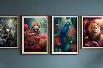 design custom printable wall art posters for etsy or home