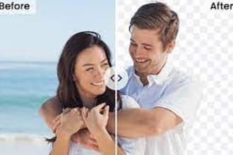 removal background in 15 minutes in white or transparent