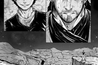 draw manga pages, character design and concept art