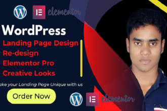 create creative wordpress landing page design or squeeze page with elementor pro