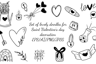 draw line art doodle icons stickers illustrations