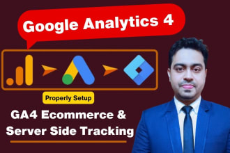 setup google analytics 4, ga4 ecommerce tracking, and ads conversion tracking