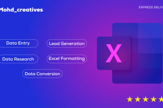 do data entry, web research and lead generation