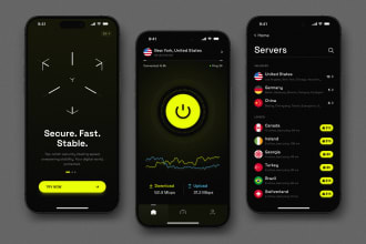 build vpn app, vpn server with admin panel on android and ios