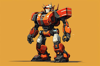 create mecha character caricature and friendship portrait