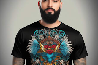 make traditional tattoo or vintage t shirt design