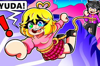 desing cartoon youtube thumbnail any art style