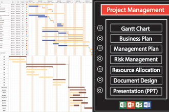 create gantt charts, wbs and project management tasks
