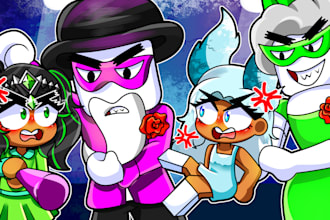 desing cartoon youtube thumbnail any art style