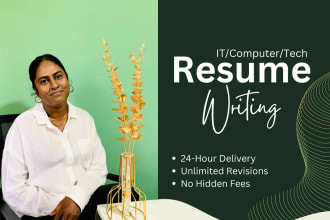 write tech resume or CV for roles in IT field in 24hrs