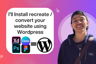 convert figma or xd or PSD or canva to wordpress website