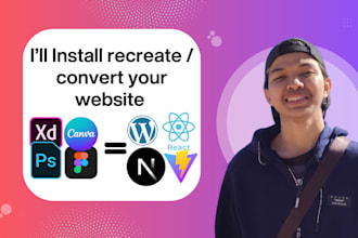 convert figma mockup to live site using wordpress, react next or vite