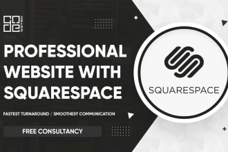 build squarespace website design and landing page