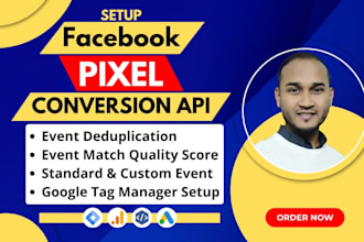 setup facebook pixel, conversion api, tiktok pixel, ga4, gtm for shopify and wp
