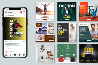 do creative social media design, post, carousel design ads