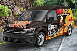 do custom vinyl wrap design, car wraps, van wraps, food truck graphics