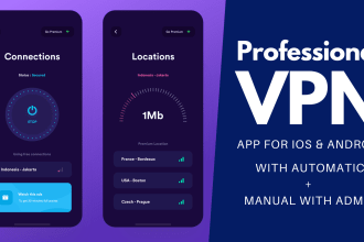 build a professional VPN app with auto and manual servers